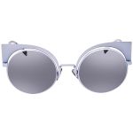 Kính Mát Fendi Eyeshine Grey Silver Mirror Cat Eye Ladies Sunglasses FF 0177/S DMV53SS Màu Xám
