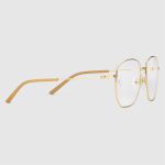 Kính Mắt Cận Gucci Rectangular-Frame Metal Glasses