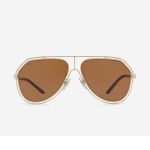 Kính Mát Dolce & Gabbana D&G DAviator Sunglasses With Metal Rims Brown