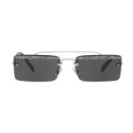 Kính Mát Miu Miu 58 KJLLaL Sunglasses Silver Grey Glitter Sole