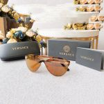 Kính Mát Versace Brown Mirror Gold Sunglasses Gọng Kim Loại VE2161 136/00/145 Màu Nâu