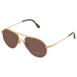 Kính Mát Tom Ford Shiny Gold Aviator Men's Sunglasses FT0773 30E 58 Màu Nâu