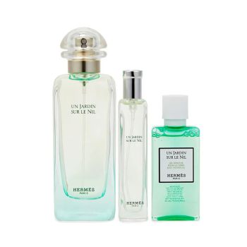 Set Nước Hoa Unisex Hermès Un Jardin Sur Le Nil (EDT 100ml + EDT 15ml + Sữa Tắm Gel Douche 40ml)