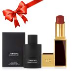 Combo Tom Ford (Nước Hoa Ombré Leather EDP 100ml + Son TF 27 Shameless Đỏ Gạch)
