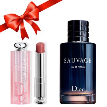 Combo Dior (Nước Hoa Sauvage EdP 100ml + Son Dưỡng Addict 012 Pink)