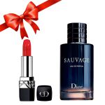 Combo Dior (Nước Hoa Sauvage Edp 100ml + Son Dior Rouge 844 Trafalgar)