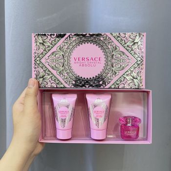 Set Nước Hoa Versace Bright Crystal Absolu 5ml + Sữa Tắm 25ml + Dưỡng Thể 25ml
