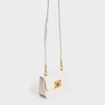 Túi Xách Nữ Charles & Keith CNK Metallic Turn-Lock Bag CK2-50781528 Màu Trắng