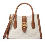 Túi Xách Nữ Michael Kors MK Natural Gabby Logo Satchel 35S3G5GS5B Màu Trắng Nâu