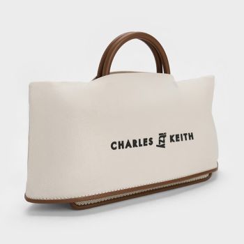 Túi Tote Nữ Charles & Keith CNK Mini Astra Canvas Tote Bag Chocolate CK2-31220022 Màu Chocolate