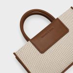 Túi Tote Nữ Charles & Keith CNK Mini Astra Canvas Tote Bag Chocolate CK2-31220022 Màu Chocolate