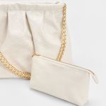 Túi Đeo Chéo Charles & Keith CNK Duo Double Chain Hobo Bag Cream CK2-40671449 Màu Kem (Kèm Túi Nhỏ)