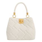 Túi Xách Nữ Charles & Keith CNK  Tillie Quilted Top Handle Bag Cream CK2-50782081 Màu Trắng Kem