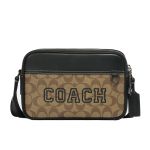 Túi Đeo Chéo Coach Graham Crossbody In Signature Canvas With Varsity Motif CE638 Màu Nâu Đen