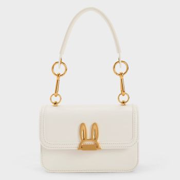 Túi Đeo Vai Nữ Charles & Keith CNK Judy Hopps Metallic Accent Bag Chalk CK2-50782059 Màu Trắng