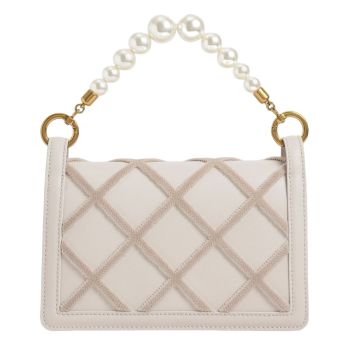 Túi Xách Nữ Charles & Keith CNK Cleo Beaded Handle Shoulder Bag  CK2-20671285 Màu Trắng Kem