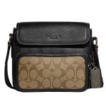 Túi Đeo Chéo Coach Nam Sullivan Flap Crossbody In Signature Canvas CC032 Màu Nâu Đen