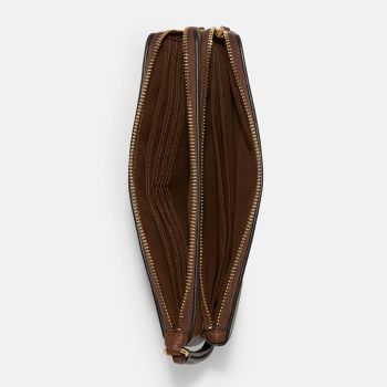 Ví Coach Double Zip Wallet In Signature Canvas C5576 Màu Nâu