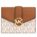 Ví Michael Kors MK Carmen Medium Logo And Faux Leather Wallet 35S2GNMF8B Màu Nâu