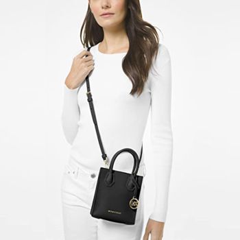 Túi Xách Tay Michael Kors MK Wome’s Black Merer Extra – Small Pebbled Leather Crossbody Bag Màu Đen