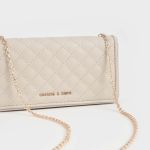 Túi Đeo Chéo Nữ Charles & Keith CNK Quilted Pouch Cream CK6-30680914