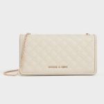 Túi Đeo Chéo Nữ Charles & Keith CNK Quilted Pouch Cream CK6-30680914