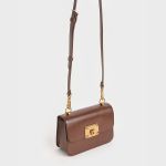 Túi Xách Nữ Charles & Keith CNK Metallic Turn-Lock Bag CK2-50781528 Màu Nâu