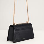 Túi Pedro Buckled Croc-Effect Shoulder Bag PW2-75060043 Màu Đen