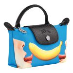 Túi Xách Tay Nữ Longchamp x Toiletpaper Toile Pochette Bleu 34175TPC127 Màu Xanh Blue