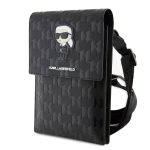 Túi Đựng Điện Thoại Karl Lagerfeld Saffiano Monogram Wallet Phone Bag Ikonik NFT Black Màu Đen