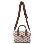Túi Xách Nữ MLB Jacquard Boston Classic Monogram S New York Yankees 3ABWS013N-50CRD Màu Trắng/Nâu