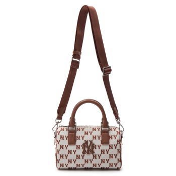 Túi Xách Nữ MLB Jacquard Boston Classic Monogram S New York Yankees 3ABWS013N-50CRD Màu Trắng/Nâu