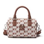 Túi Xách Nữ MLB Jacquard Boston Classic Monogram S New York Yankees 3ABWS013N-50CRD Màu Trắng/Nâu