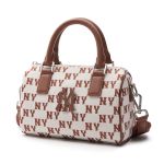 Túi Xách Nữ MLB Jacquard Boston Classic Monogram S New York Yankees 3ABWS013N-50CRD Màu Trắng/Nâu