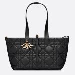 Túi Xách Tay Nữ Dior Medium Toujours Bag Black Macrocannage Calfskin Màu Đen