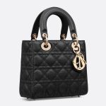 Túi Xách Nữ Dior Small Lady Bag Black Grained Cannage Calfskin M0531OWRT_M900 Màu Đen