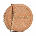 Túi Đeo Chéo Nữ Love Moschino Woven Gold Studs Shoulder Bag Synthetic Màu Nâu