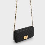 Ví Nữ Charles & Keith CNK Cressida Push-Lock Clutch - Black CK2-70160131 Màu Đen
