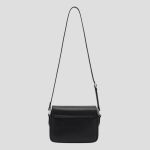 Túi Đeo Chéo Nữ SMFK Black Leather With Silver Logo B0005BM Màu Đen