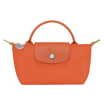 Túi Xách Nữ Long Champ Le Pliage Green Pouch With Handle 34175919P69 Màu Cam