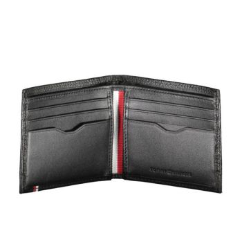 Ví Nam Tommy Hilfiger Pebble Grain Leather Small Wallet AM0AM10234_NERO_BDS Màu Đen