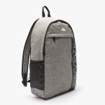 Balo Lacoste Unisex Neocroc Branded Zip Canvas Backpack NH3887NZJ63 Màu Xám Đen