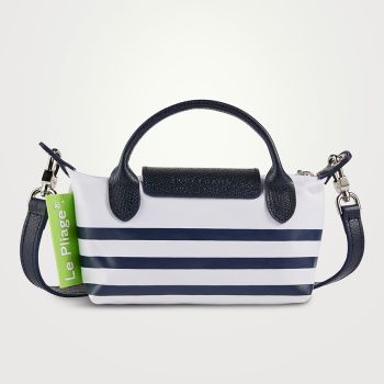 Túi Xách Tay Nữ Longchamp Le Pliage Collection Pouch 34205HDF165 Màu Xanh Navy-Trắng (Kèm Dây Đeo Của Hãng)