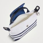 Túi Xách Tay Nữ Longchamp Le Pliage Collection Pouch 34205HDF165 Màu Xanh Navy-Trắng (Kèm Dây Đeo Của Hãng)