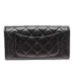 Ví Nữ Chanel Classic Flap Long Wallet Caviar Màu Đen