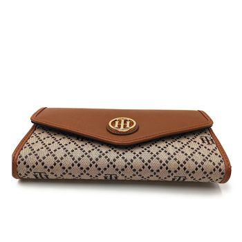 Ví Nữ Tommy Hilfiger TH Logo Signature Wallet - Brown Màu Nâu