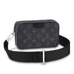 Túi Đeo Chéo Nam Louis Vuitton LV M81260 Alpha Wearable Wallet Màu Đen Xám