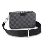 Túi Đeo Chéo Nam Louis Vuitton LV N60418 Alpha Wearable Wallet Màu Xám Đen