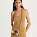 Ví Nữ Tory Burch Kira Chevron Stripe Chain Wallet Phối Màu