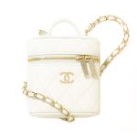 Túi Đeo Chéo Nữ Chanel Vanity Mini Bag With Strap White Màu Trắng